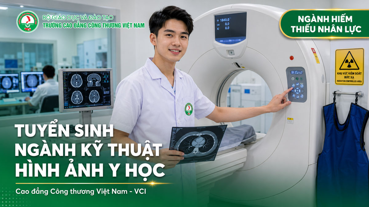 Tuyển sinh ngành Kỹ thuật hình ảnh y học 2026 tại Trường Cao đẳng Công Thương Việt Nam VCI – học vận hành X-quang CT MRI siêu âm chẩn đoán hình ảnh
